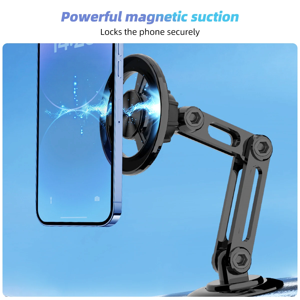 Universal 360 Degree  Magnetic Phone Holder Telescoping Car Phone Mount for iPhone 14 13 12 11 Max Plus Car Navigation Bracket