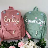 Personalized Kids Backpack, Embroidered Corduroy Backpack,Back to School, Kid name backpack,school bag college,toddler,with name