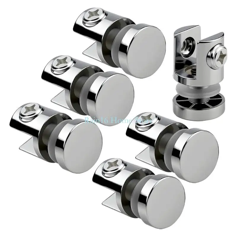 

6Pcs Adjustable Steel Glass Clamps Secure Mounting Suitable for 5 to 10mm Panel 02DB