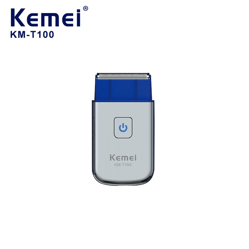 Kemei T100 المحمولة السفر ماكينة حلاقة الرجال أداة تهذيب اللحية ماكينة حلاقة كهربائية صغيرة قابلة للشحن احباط الترددية سلامة الحلاقة