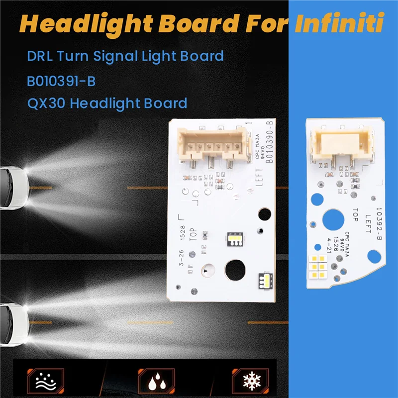 

Простая для Infiniti QX30 Q30 2017-2019, автомобильная галогенная светодиодная фара DRL, плата указателя поворота