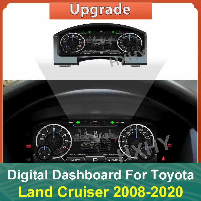 

Car LCD Digital Cluster Virtual Cockpit SpeedMeter Dash For Land Cruiser 2008-2020 Screen Instrument Panel Unit