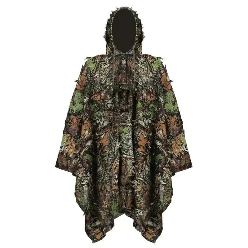 Tactical Hunting Clothes 3D Maple Leaf Bionic Ghillie Camouflage Clothing Poncho - view 2