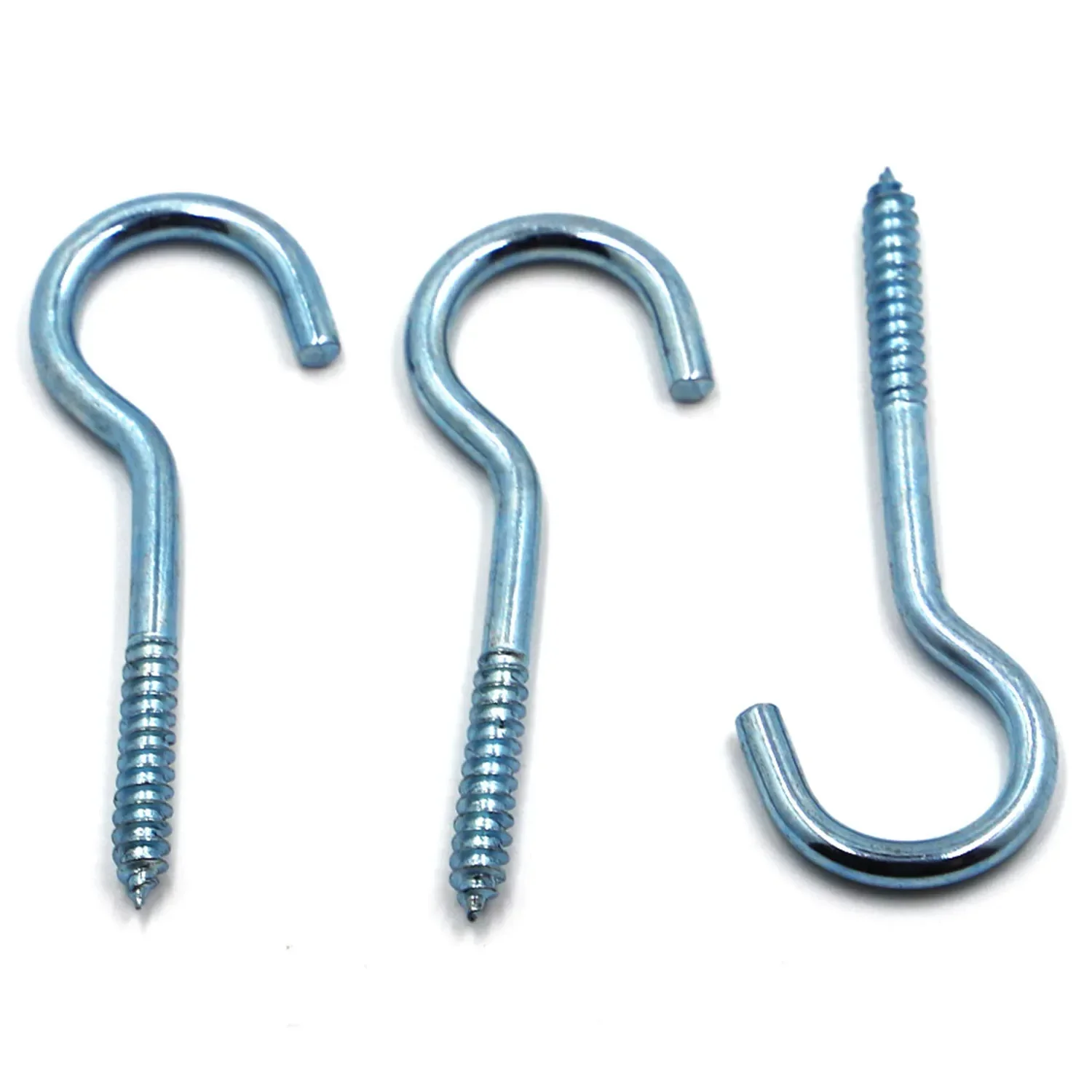 1# 2# 3# 4# 5# 6# 8# 10# 12# 14# Blue Zinc Light Hook Ring Question Mark Hooks Sheep Eye Hook Screws Self-tapping Screw Hooking