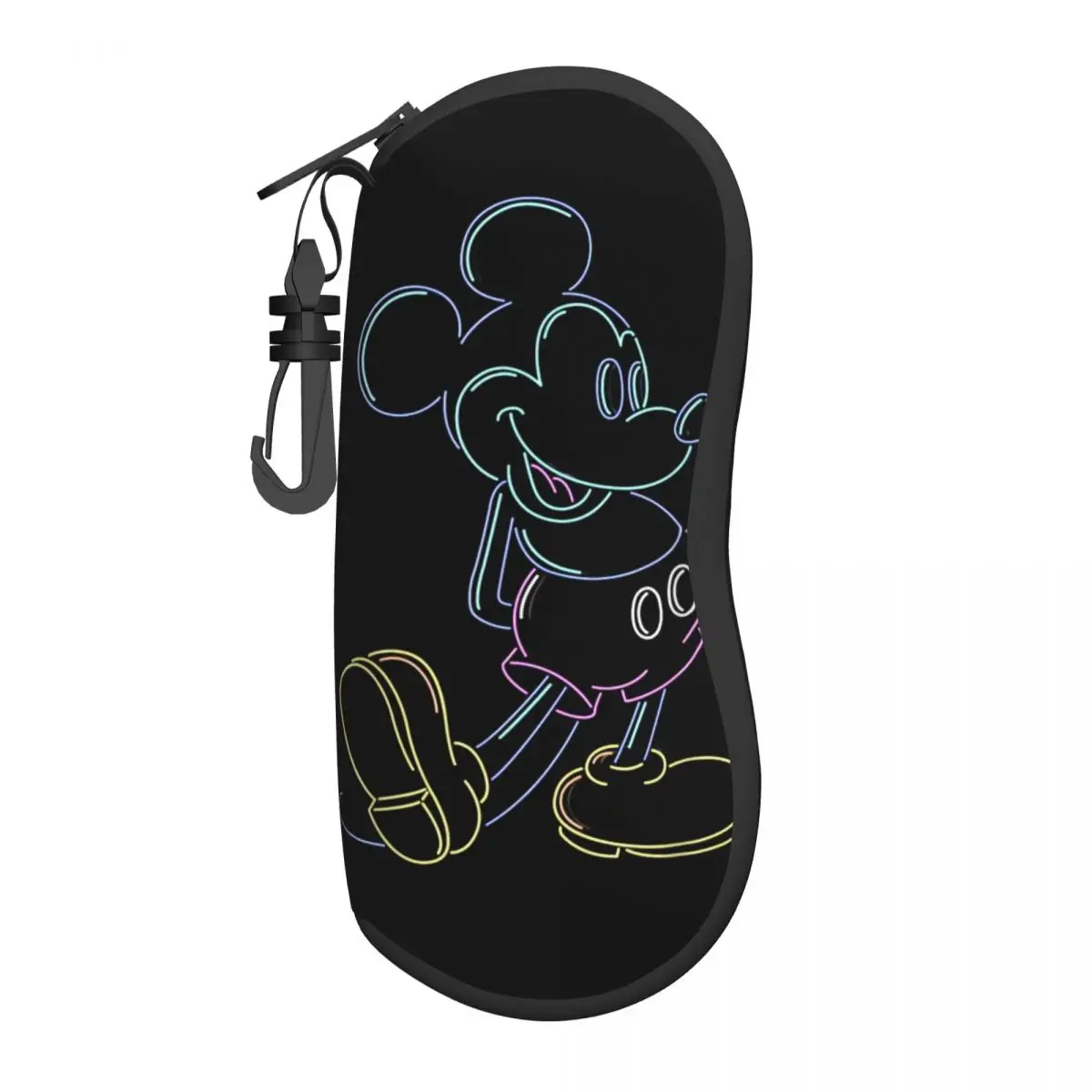 

Mickey And Friends Glasses Case Unisex Waterproof Mickey Mouse Neon Line Eyeglasses Storage Box Small Glasses Box