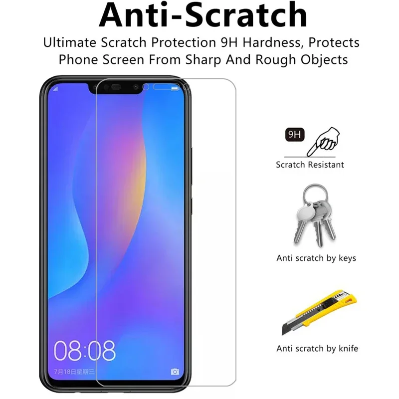 protective tempered glass for huawei p smart plus 2018 screen protector on psmart smar smat samrt safety film huawey huwei hawei