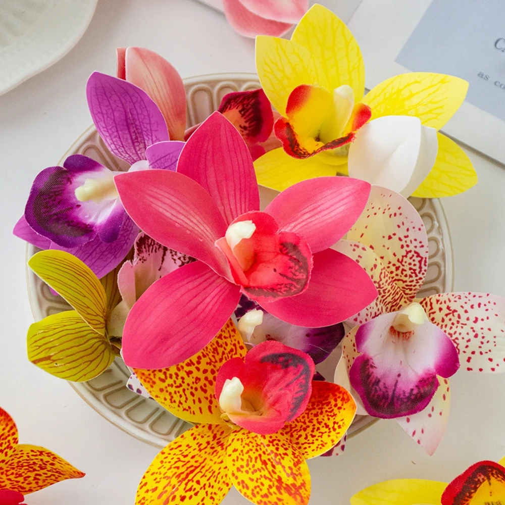 Flor Artificial de seda de orquídeas para el hogar, centro de mesa para habitación, jardín festivo al aire libre, patio, boda, ramo de novia, regalo, decoración de caja de dulces