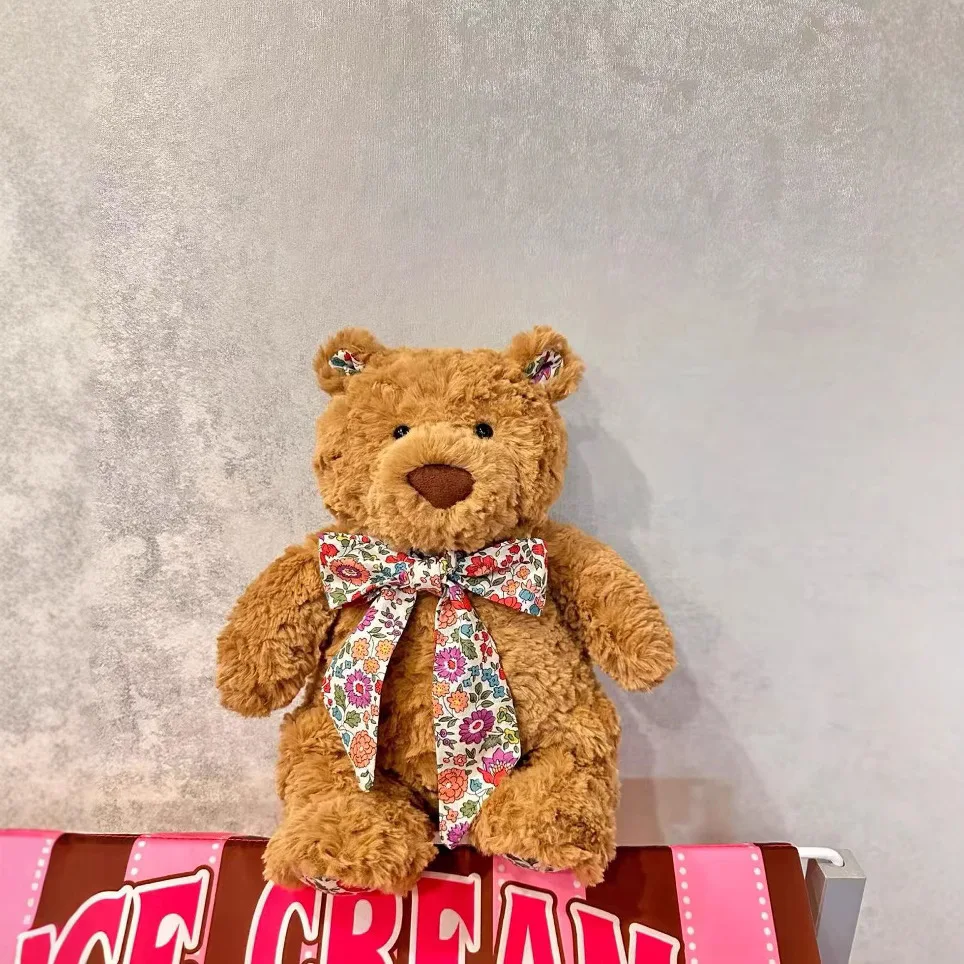 Barcelona Floral Bear Plush Toy Jelly Doll Cute Hug Gift for Girls Stuffed Animal Cloth Doll Movie TV Inspired Collectible