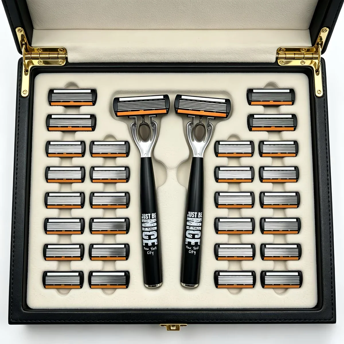 Men's Manual Safety Razor Set, featuring 6-layer stainless steel blades and an aloe vera lubricating strip | perfect as a gift.