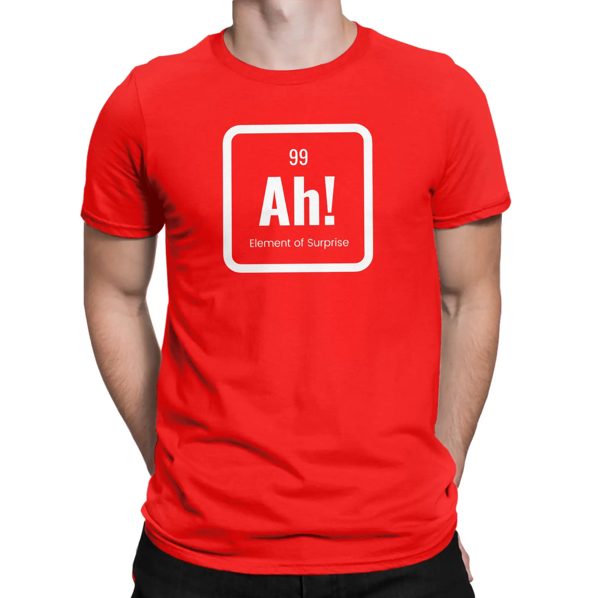 Printed Ah the element of Surprise   T-Shirt Unisex Cotton Short Sleeve Funny Element   Round Neck Summer Tops