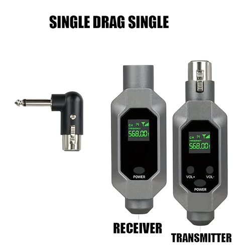 Imagen 2 del producto BOMGE Juego de transmisor y receptor XLR profesional, recargable, de baja latencia, para micrófonos dinámicos
