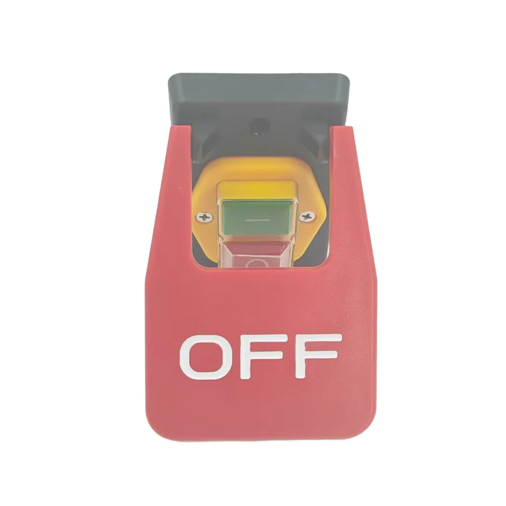 Off-On Red Cover Emergency Stop Push Button Switch 16A Power-Off/Undervoltage Protection Electromagnetic Start Switch