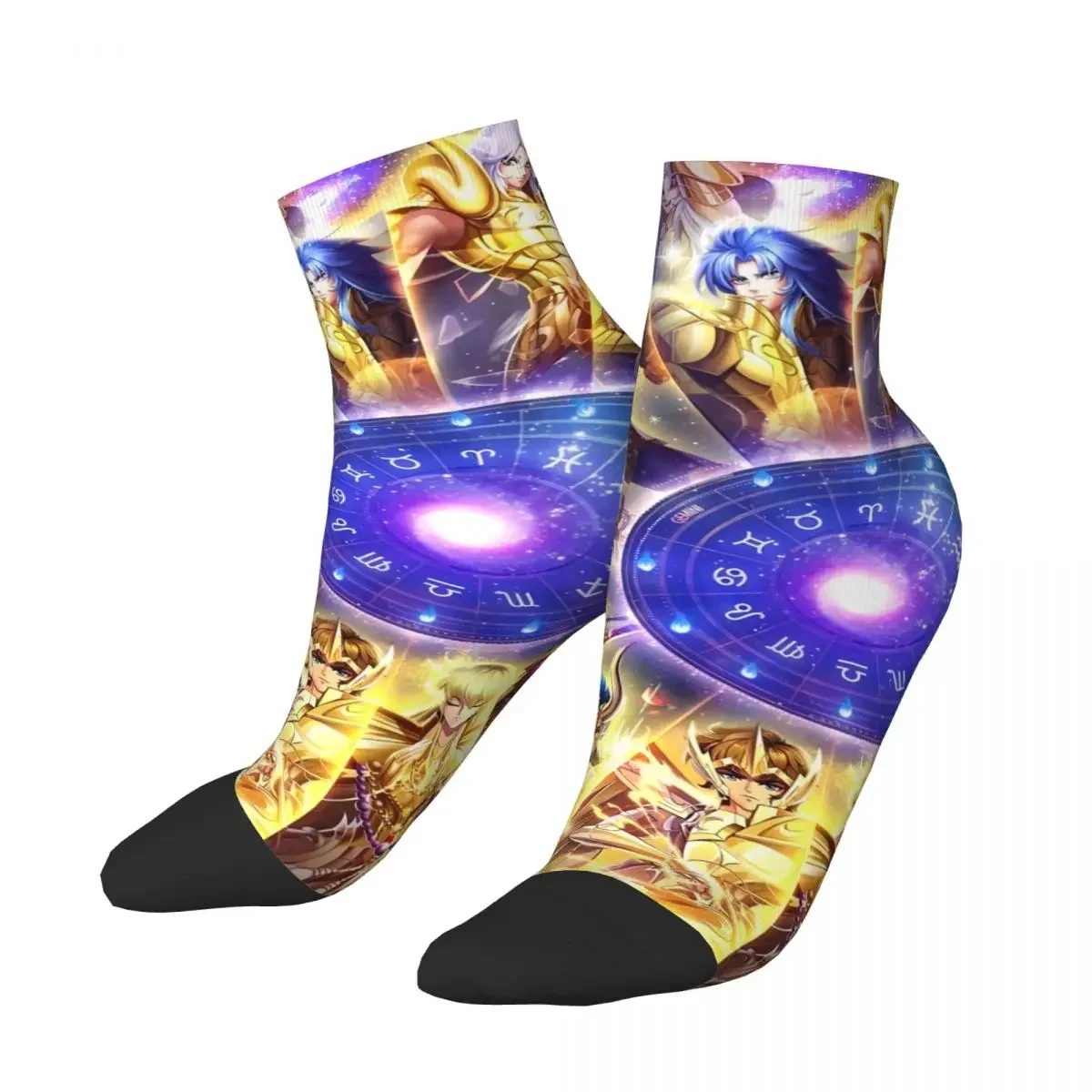 Gold Saint Seiya Anime Ankle Socks Male Mens Women Summer Stockings Harajuku