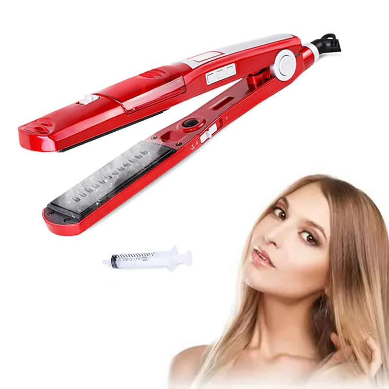 Electric Steam Straightener Portable Ceramic Coating Steam Straightener Iron Salon Professional Hair Styling Tool