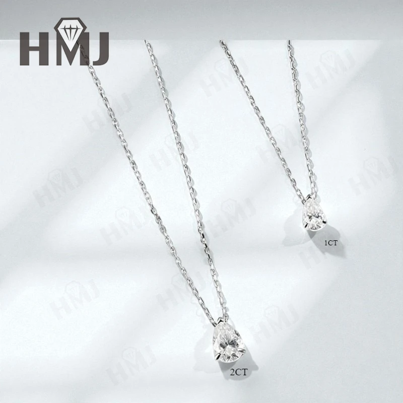 Moissanit-Halskette mit 1/2/3/4 Karat D-Farbe Birnenförmiger Moissanit S925 Vergoldete Kette in Weiß, Gelb oder Roségold für Damen, Verlobung, Alltag und Charme – Detail 13