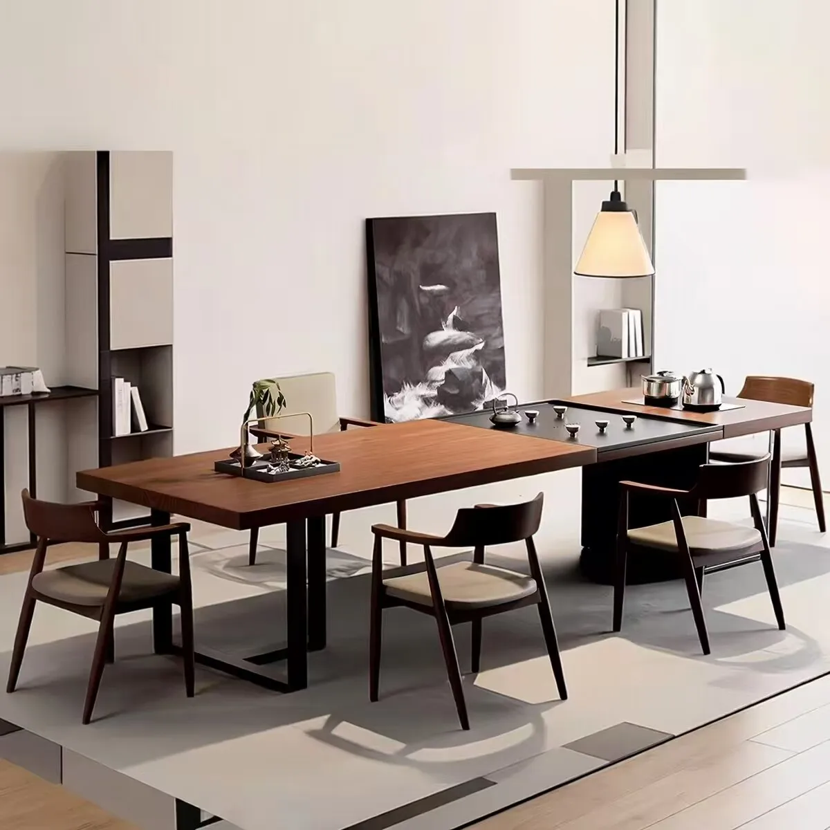 Reception tea table Boss's office tea table with tea tray and kettle integrated