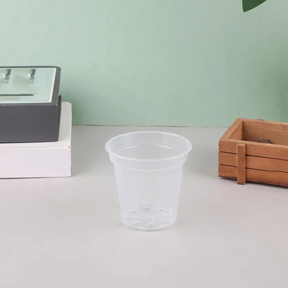 

40pcs 3 Transparent Clear Plastic Flower Orchid Pot For Orchid Drainage Holes Indoor Outdoor Nursery Garden Use