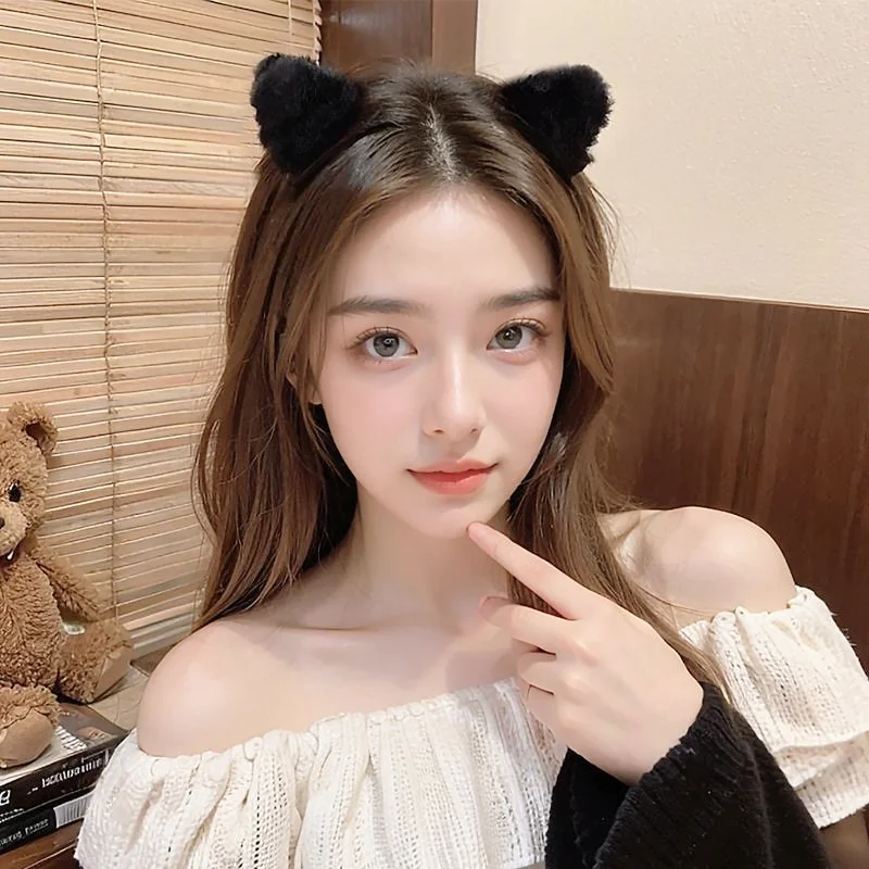 Cute Plush Cat Ear Hair Clips for Women Adorable Fluffy Hair Accessory Playful Styling Design for Bangs Ponytails Daily Party image 6