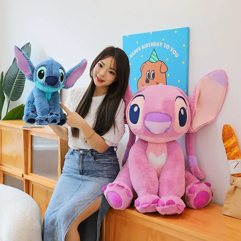 40/50CM Anime Cartoon Disney's Lilo & Stitch Kawaii Girl Plush Dolls Cute Angel Large Plush Toys Girl's Christmas Birthday Gifts