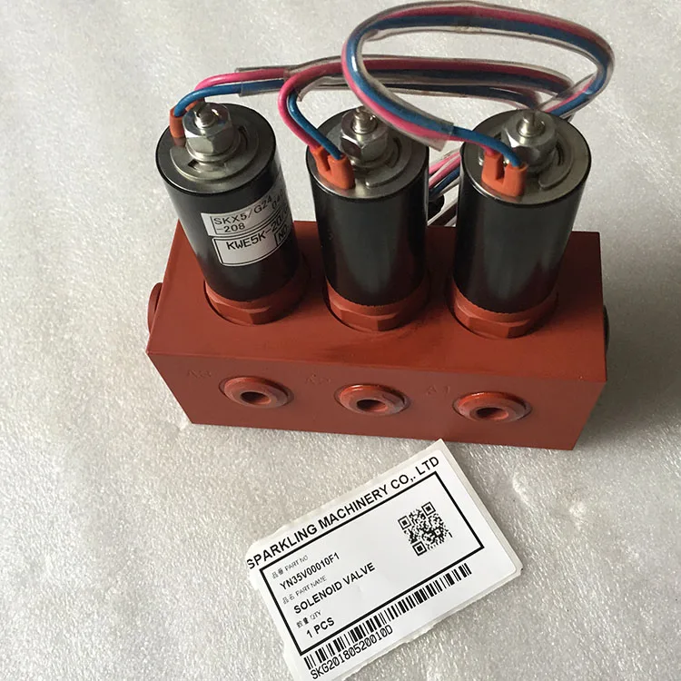 Katup Solenoid Hidrolik, Suku Cadang Ekskavator YN35V00010F1 SK200  YN35V00010F1