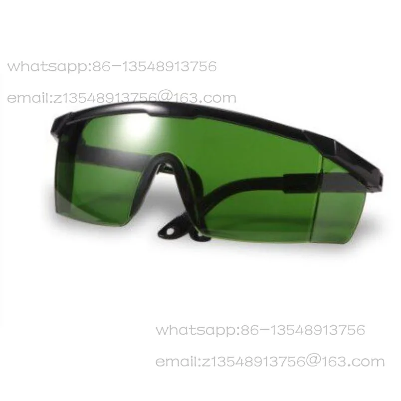 New dark green pull-up foot engraved protective glasses 405-450nm blue-purple goggles are in stock.