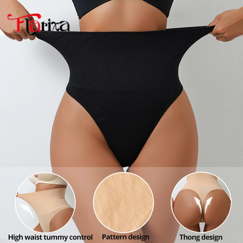 Flarixa kontrola brzucha kobiety stringi z wysokim stanem bezszwowe majtki wyszczuplanie brzucha Shaper elastyczne figi rzeźbienie bielizna modelująca
