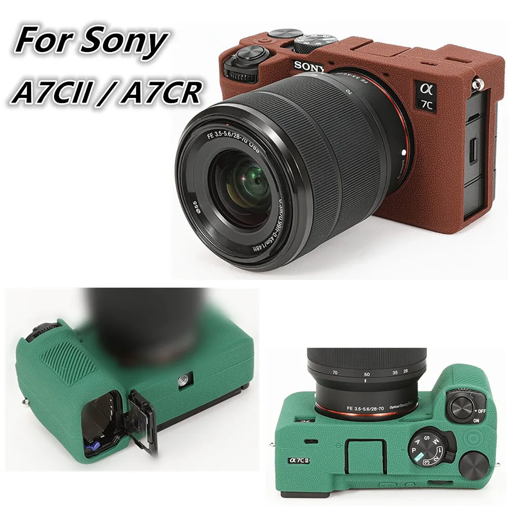 For Sony A7CII A7CR Anti-skid Texture Design Silicone Armor Skin Case Protective Body Cover Mirrorless Camera Bag A7C2 A7C II