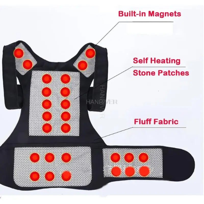 Shoulder Waist Warmer Tourmaline Spontaneous Heating Waistcoat Magnet Therapy Self Heating Vest Back Massage Lumbar Pain Relief