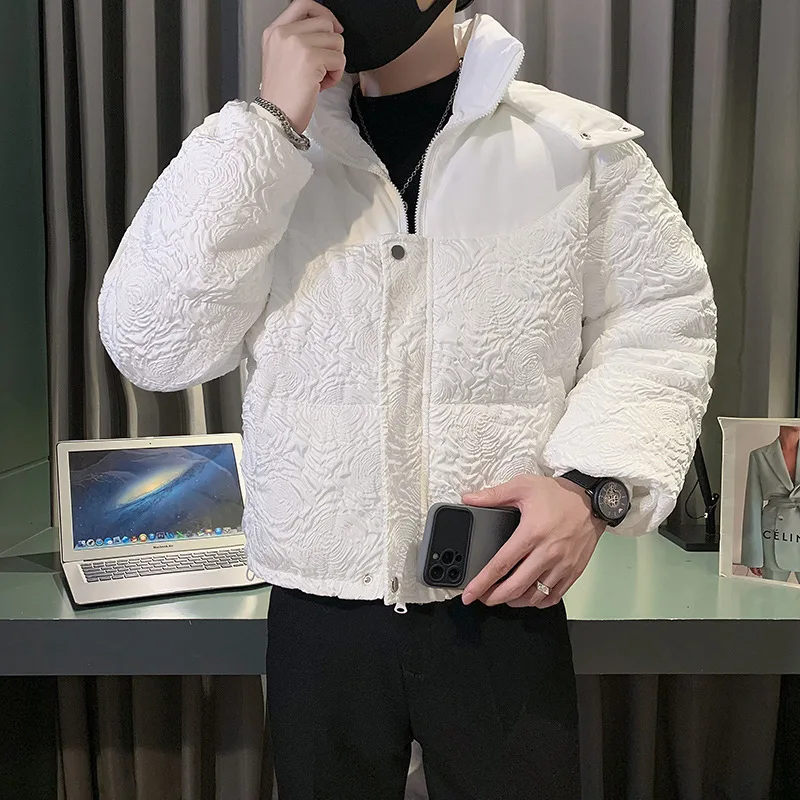 Jaket Parka tebal hangat pria, pakaian luar kasual berkerudung Puffer, penahan angin Hiphop hangat untuk musim dingin 2023