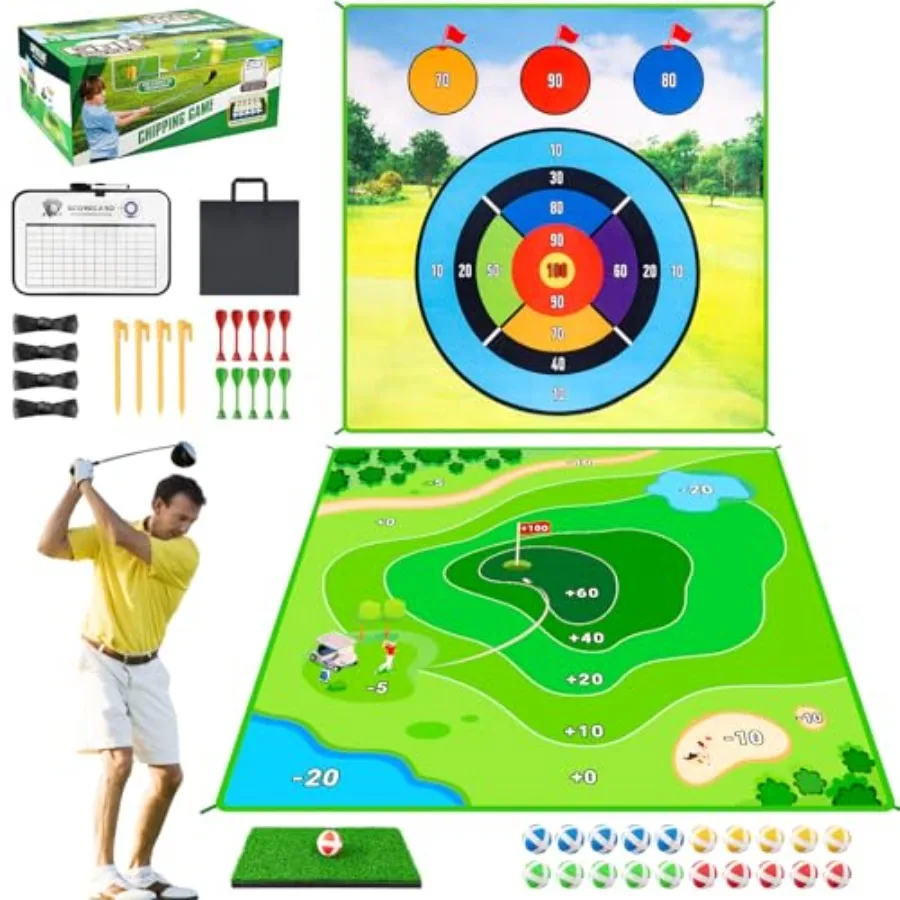 

Golf Chipping Practice Mat for Backyard Games, Battle Golf Hitting Mat for Swing Training Game, Perfect for Outdoor Activities