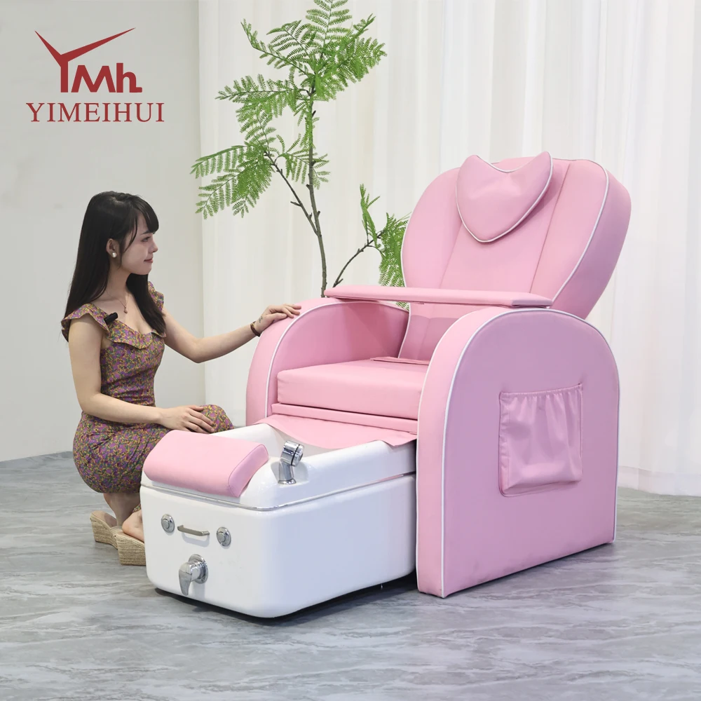 Roze salon liggende manicurestoel Luxe prinses voetpedicure spa-stoelen met massage