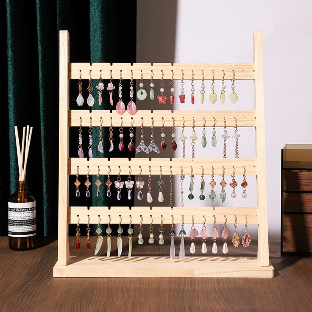 Wooden Earring Organizer Detachable Jewelry Storage Earring Holder Organizer Multi-Functional Aesthetic Jewelry Holder Display