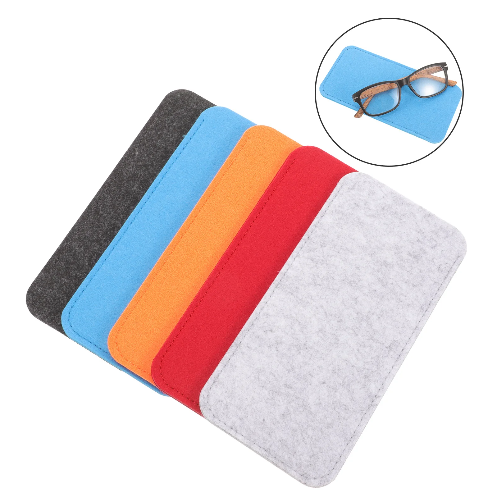 

5Pcs Soft Eyeglass Cases for Women Men Felt Sunglasses Pouch Protective Reading Glasses Bag Travel Friendly Design