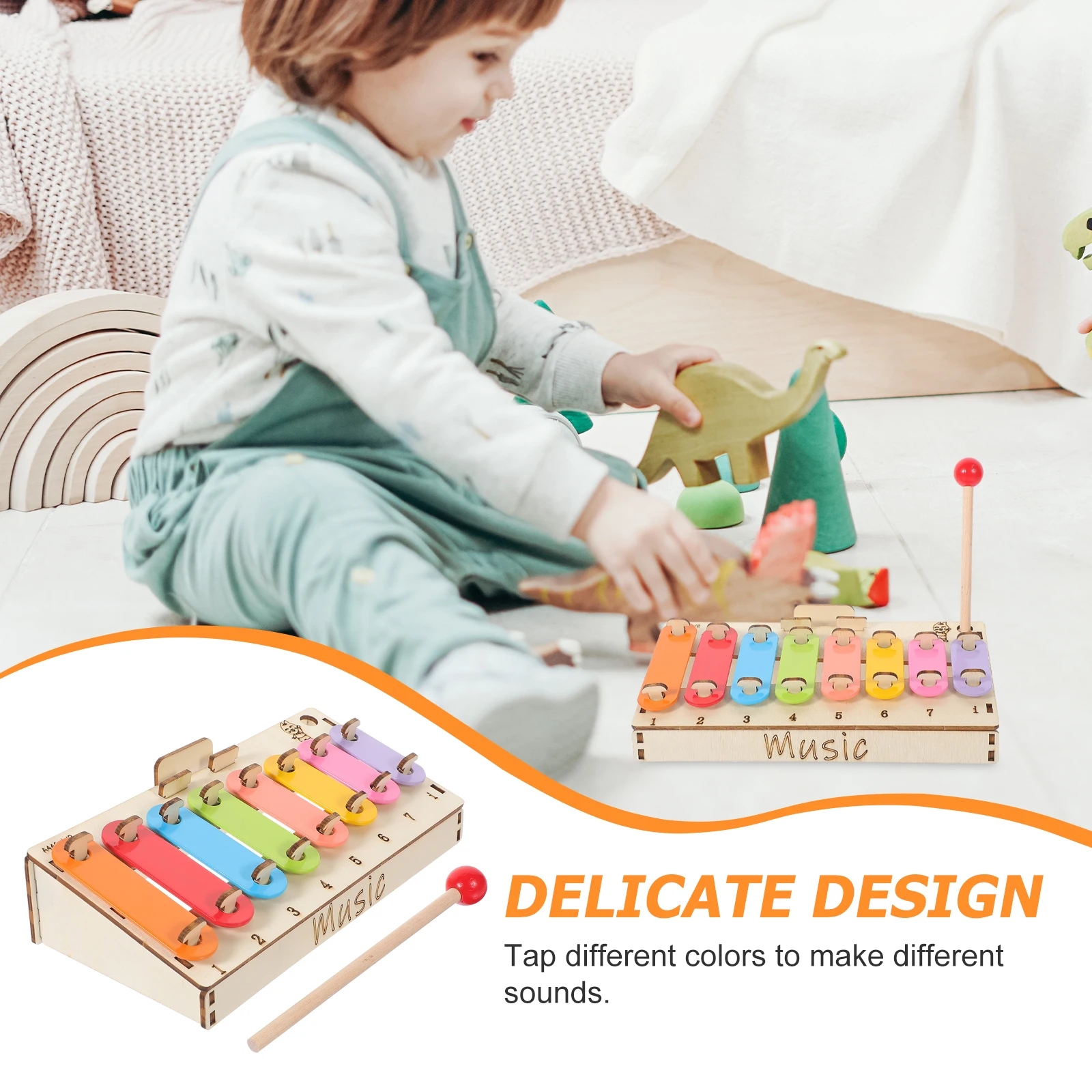 ของเล่นเพลงเครื่องดนตรีประกอบ DIY ระนาดของเล่นเด็กเด็กตลก