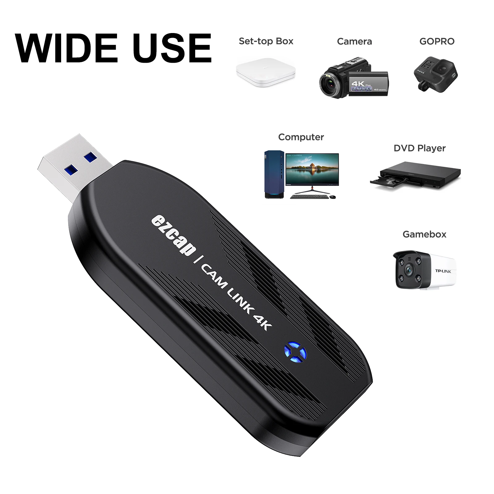 Ezcap331 4K Camera Link Video Capture Card 1080P Record via DSLR Camera Camcorder Support Live Streaming Mini HD Capture Device