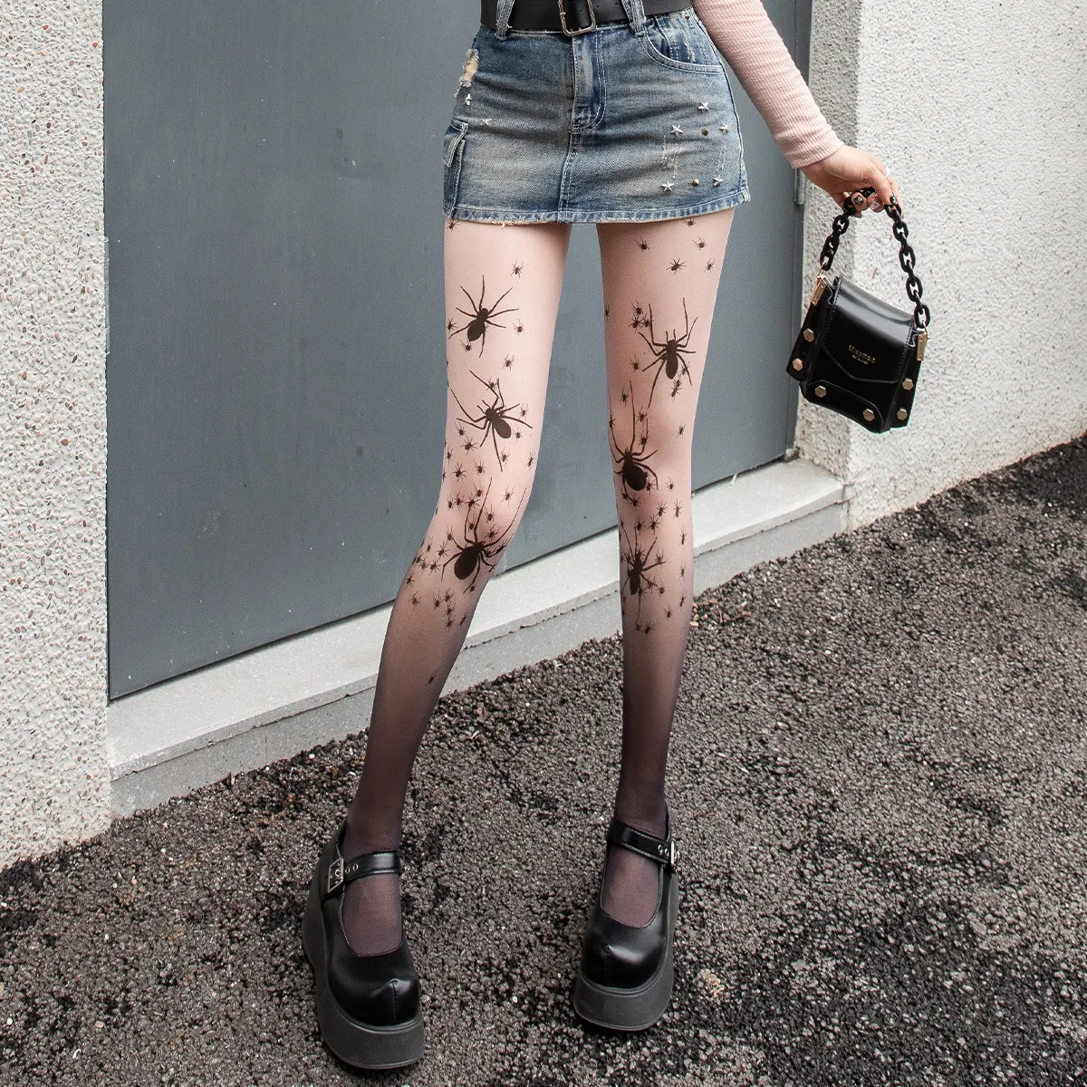 Lolita Pantyhose Women Gradient Tights Thigh High Stocking Star Y2k Girl High Waist Pantyhose Lingerie Sexy Skinny Body Stocking