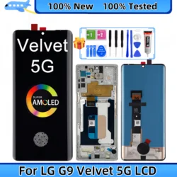 LCD Display Touch Screen Digitizer Assembly Replacement, LG Velvet 5G, G9 ThinQ, G910, LM-G900N, LM-G900EM, LM-G900, EL-G900TM