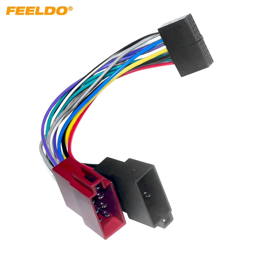 

FEELDO Universal Auto Stereo Conversion Plug Wire Adapter 20Pins To 2-Head ISO Radio Wiring Harness Original Head Units Cable