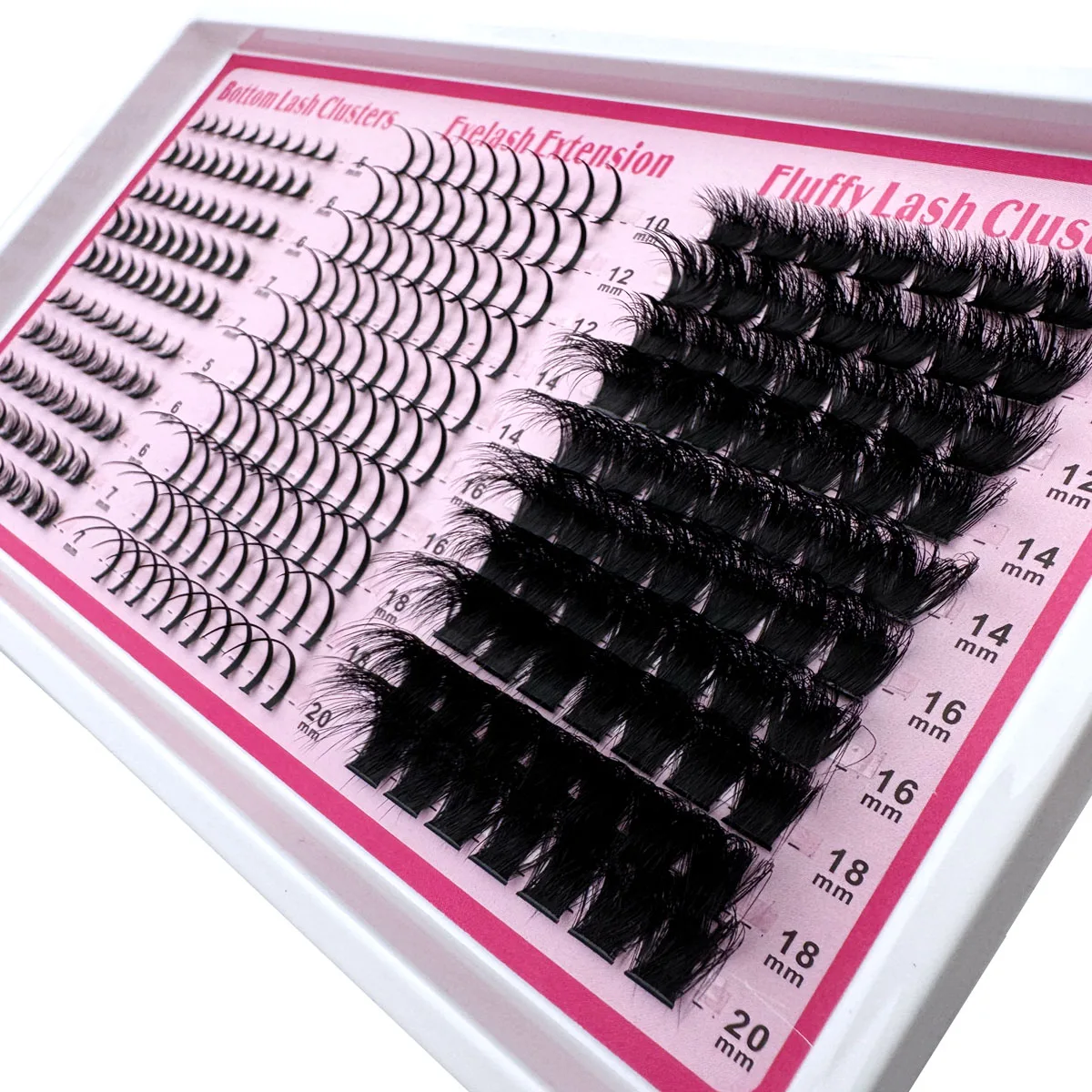 200D-60D 4 IN 1 Lash Clusters Long 6-20mm Lash Spikes Lower Eyelashes Reusable Bottom DIY Spiky Lash Extension Manga Clusters
