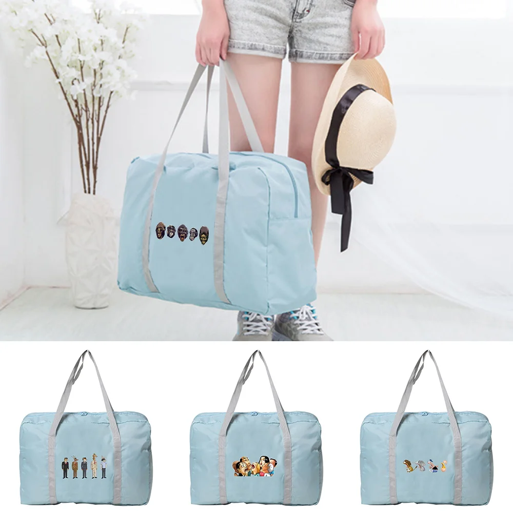 

Handheld Travel Bag Essential for Holiday Outings Lightweight Organizer Cartoon Pattern Printing Series Large Capacity
