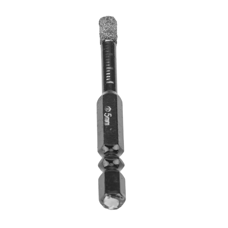 Broca de diamante en seco para azulejos de cerámica, mármol, granito, vástago Hexagonal de cambio rápido, broca para agujeros de piedra (5Mm), 2 uds.