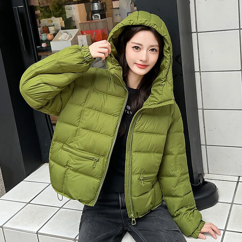 2026 New Winter Women Hooded Down Cotton Jacket Fashion Parkas Female Windproof Overcoat Casual Thick Warm Cotton Padded Coat