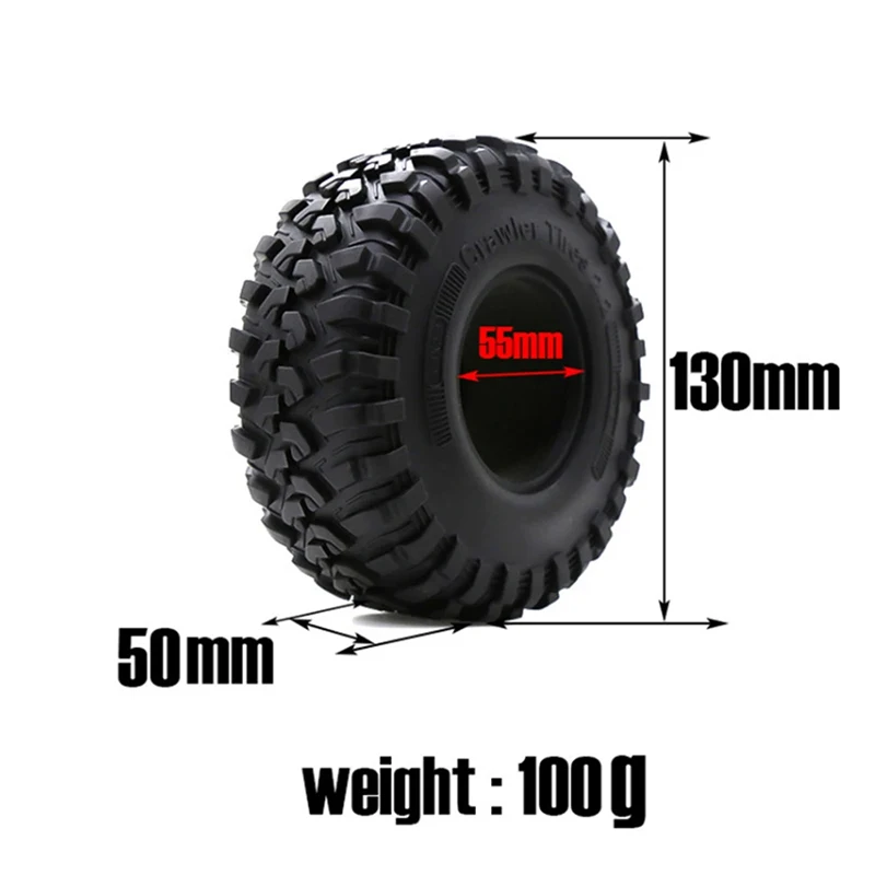 4 pçs 130mm 2.2 "pneu de borracha roda para 1/10 rc rastreador carro axial scx10 wraith rr10 capra rbx10 traxxas trx4 yk4082 yk4083