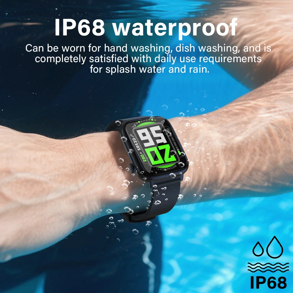 2025 جديد ساعة ذكية النساء 1.85 بوصة شاشة مخصصة الهاتفي IP68 مقاوم للماء ساعة ذكية الرجال بلوتوث الحديث سوار الموضة