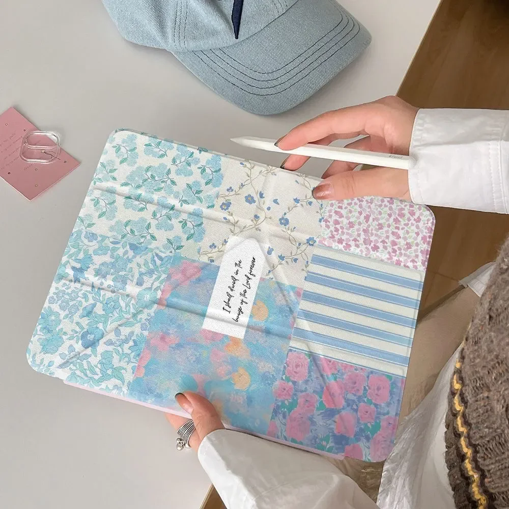 

Colorful Artistic Garden Creative Minimalist For iPad Case iPad Air 7 6 5 11 Pro Mini Y+3 Fold Anti-Bend Cover with Pencil Slot