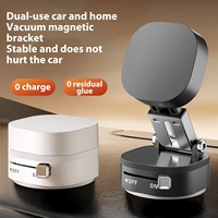 Car Phone Holder Vacuum Suction Cup Magnetic Holder Double-Sided Foldable Magnetic Auto Phone Bracket For Car Interior Accessori