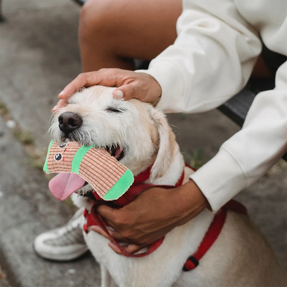 3 Pcs Toys Pet Squeaky Dog Squeakers Sock Vocalizing Coffee Interactive Bite-Resistant