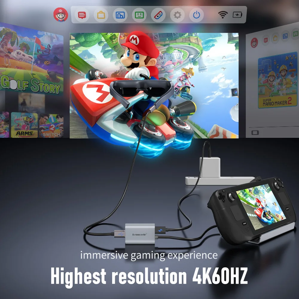 Lemorele HDMI إلى Type-C محول 4K 60HZ USB-C AR نظارات محول الفيديو ل XREAL Nreal Air Rokid نظارات رئيس شنت العرض