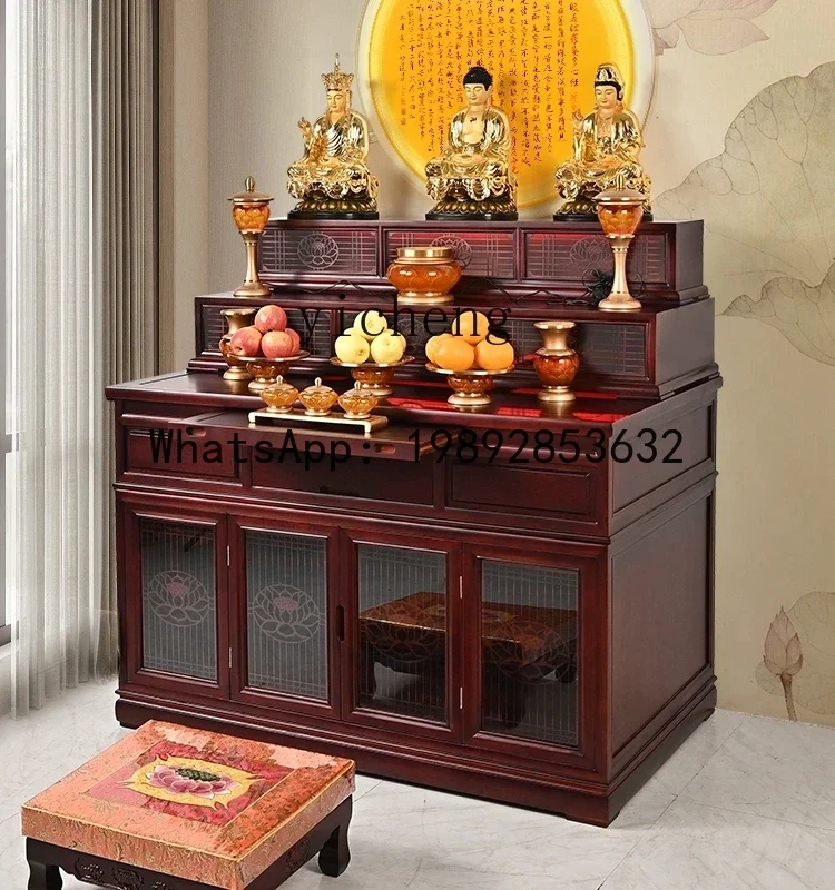 

GZ three-layer table niche cabinet for table Shentai household solid wood simple incense table