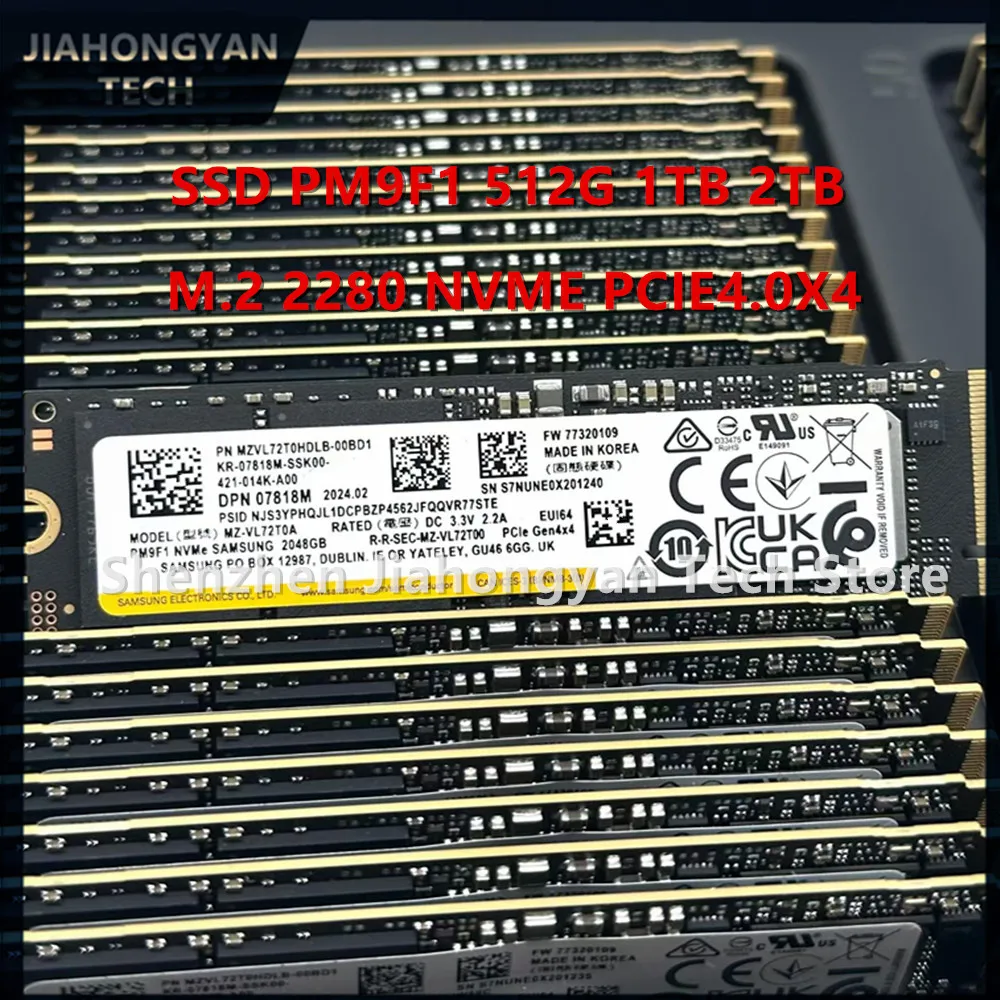 Original For Samsung PM9F1 2TB 1TB 512G SED PCIE4.0X4 M.2 2280 NVMe For Dell version solid-state drive is suitable for servers